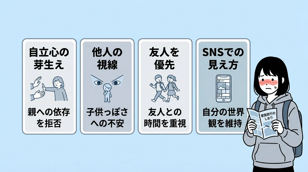 高校生が親や母親との家族旅行を恥ずかしいと思う心理