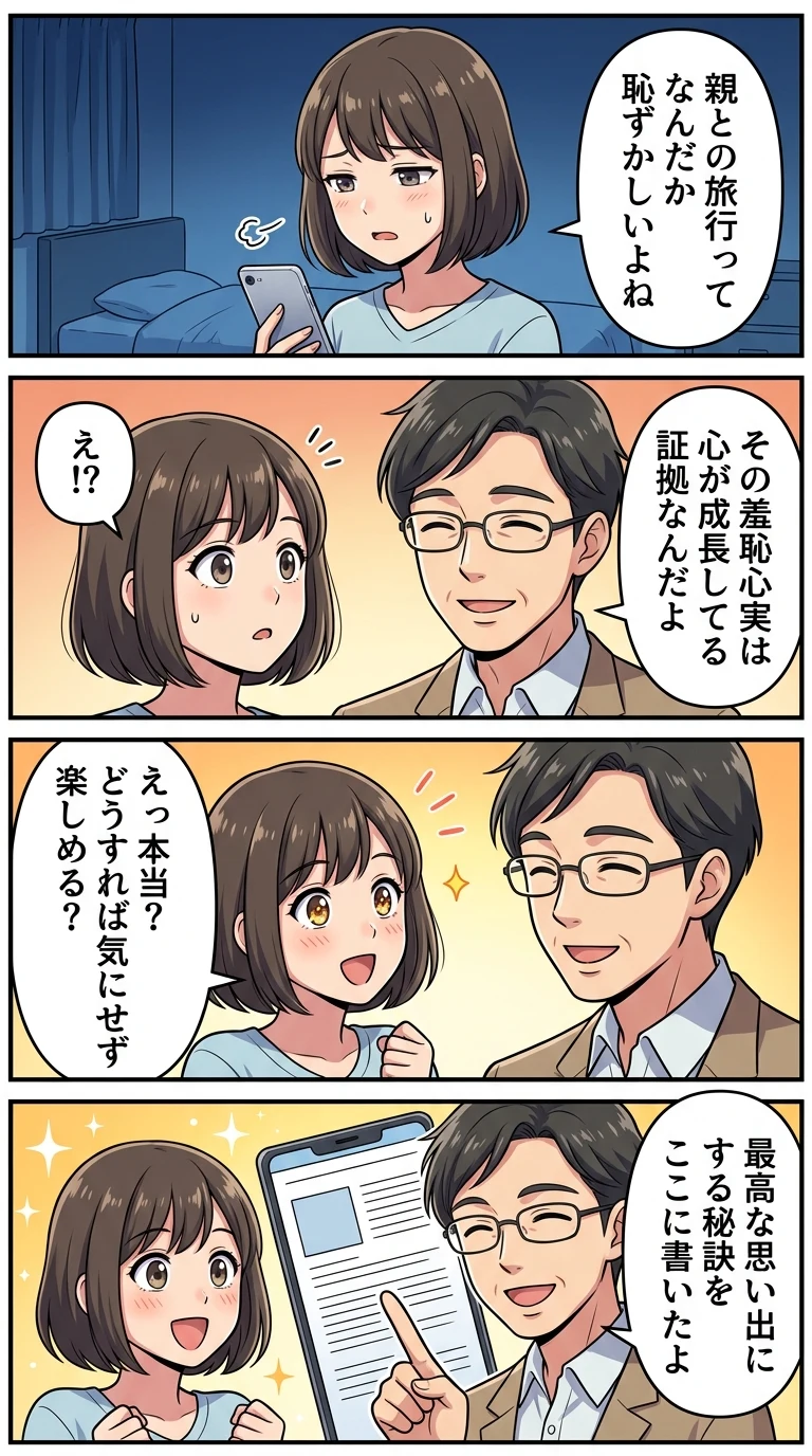 親 母親 家族旅行 恥ずかしい（高校生）