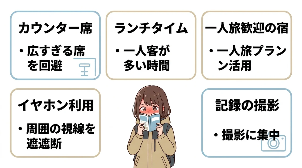 一人旅行で恥ずかしい思いをしない5つの対策