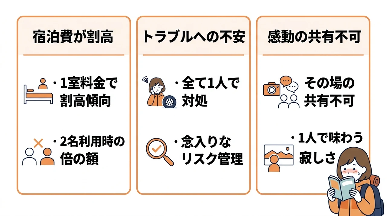 一人旅行のデメリット