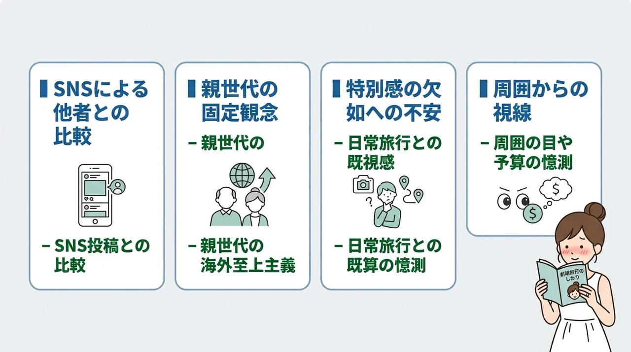 国内の新婚旅行を恥ずかしいと感じる理由