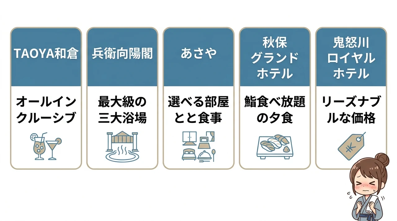 恥ずかしい悩みを解決するおすすめの温泉宿5選