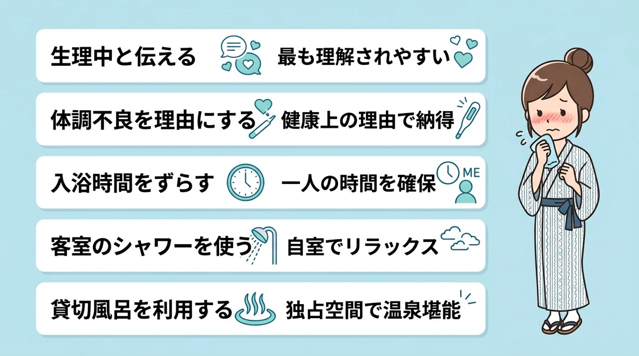 周囲に角を立てない入浴の断り方と回避マナー