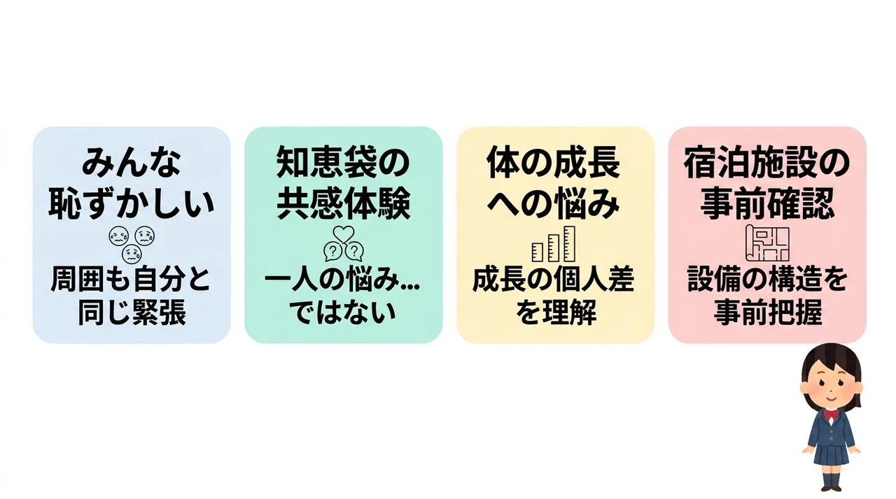 修学旅行のお風呂やトイレが恥ずかしい高校生への知恵袋的解決策