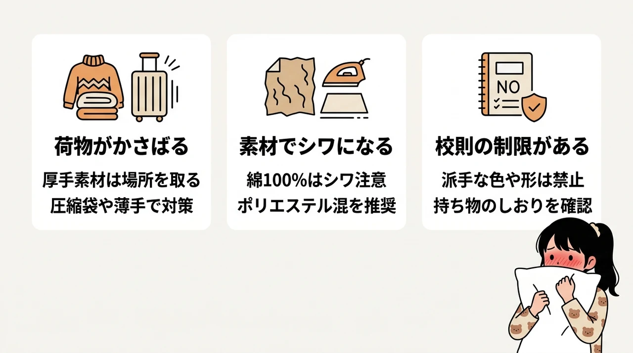 修学旅行のパジャマ選びにおけるデメリット3つ