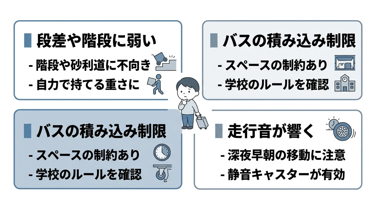 事前に把握すべきキャリーケースのデメリット3つ