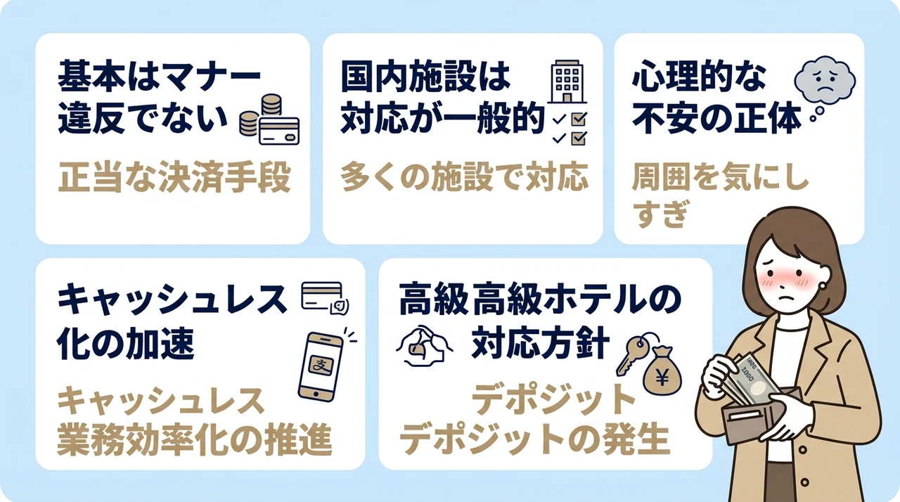 ホテルの現金払いは恥ずかしい？周囲の評価と実情