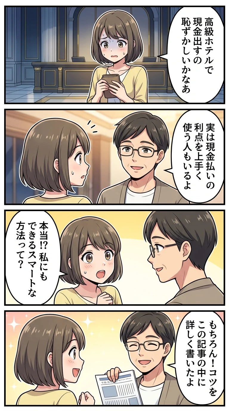 ホテル 現金払い 恥ずかしい