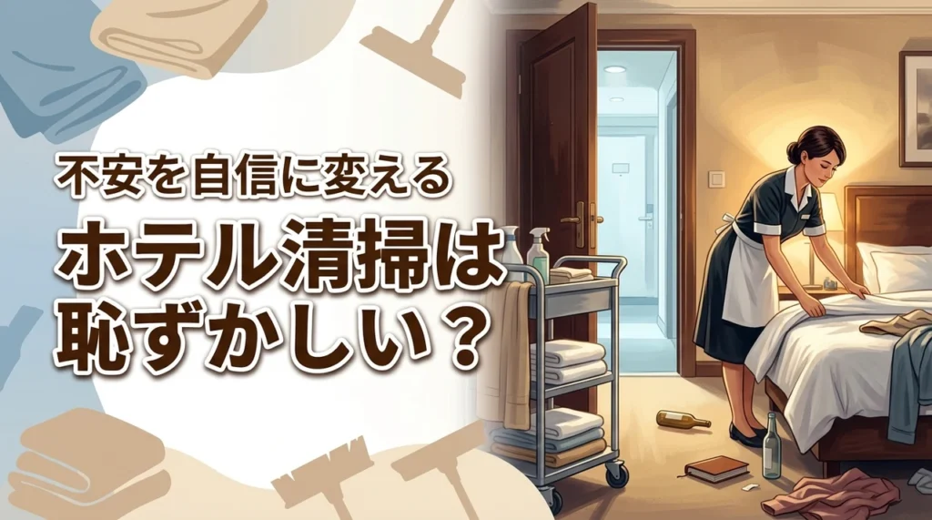 【体験談】ホテル清掃は恥ずかしい仕事？不安を解消し自信を持つための考え方