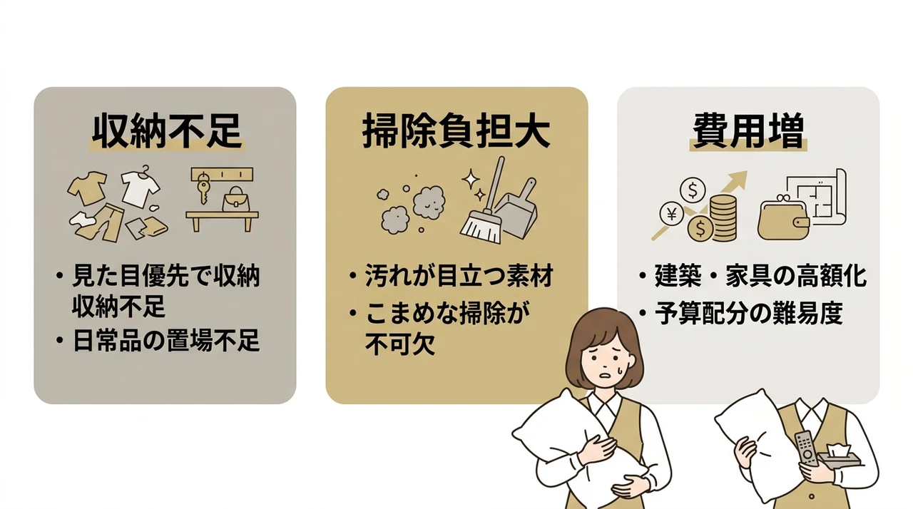 ホテルライクな家づくりで後悔しやすいデメリット3つ
