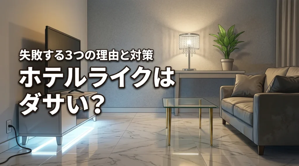 ホテルライクはダサい？失敗する3つの理由と後悔を防ぐ洗練された家づくりのコツ
