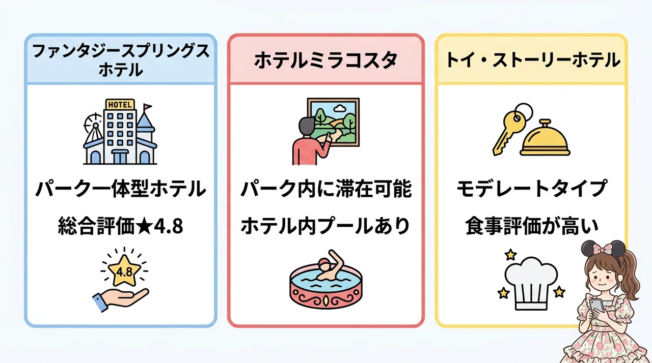 比較したいディズニーホテル3選
