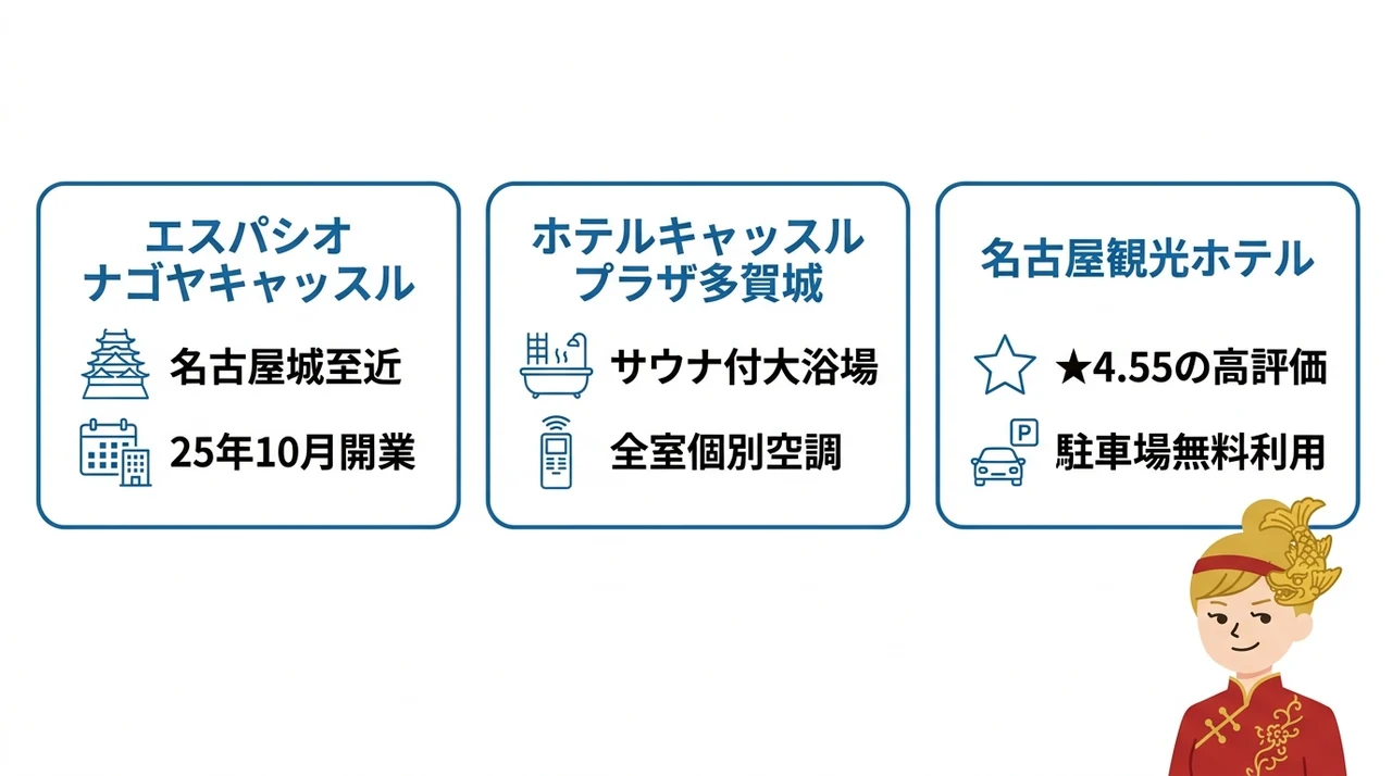 評価が一変したキャッスル・名古屋観光ホテル3選