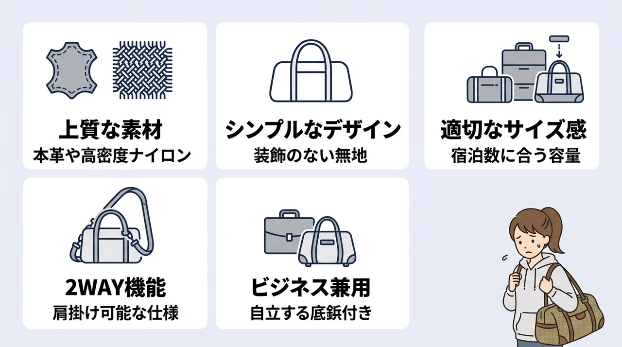 ダサく見えないボストンバッグの選び方