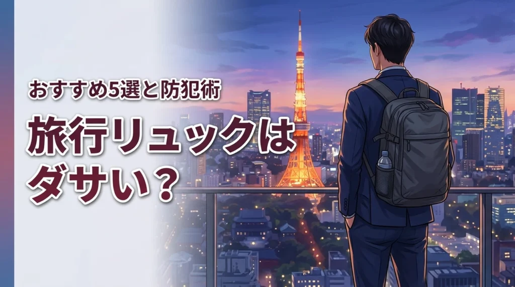 旅行の一泊や東京・海外にリュックはダサい？おすすめ5選と防犯のコツを伝授