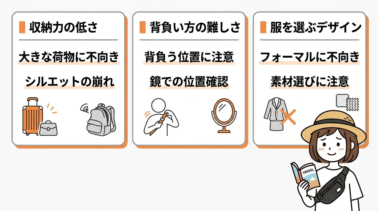 旅行用ボディバッグに潜むデメリット3つ