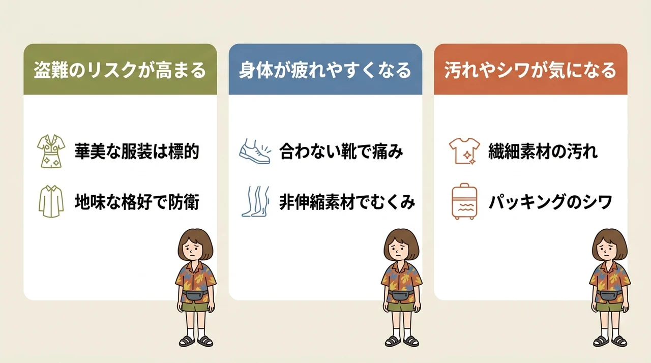 旅行中におしゃれを優先するデメリット