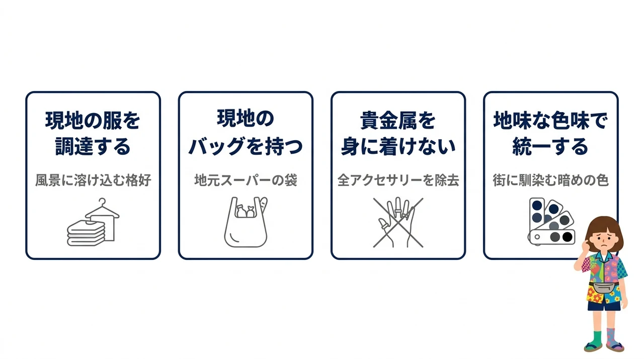 海外旅行でスリを防ぐダサい服装のコツ