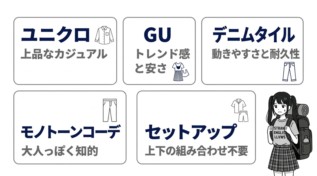 修学旅行の服で浮かない！おすすめの正解コーデ5選