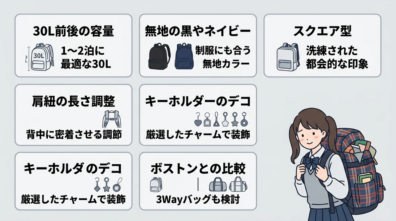 ダサいと思われない修学旅行リュックの選び方