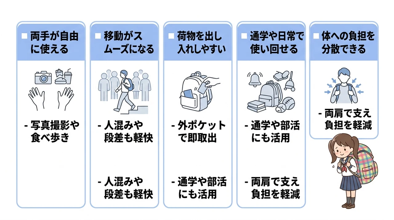 修学旅行にリュックで行くメリット