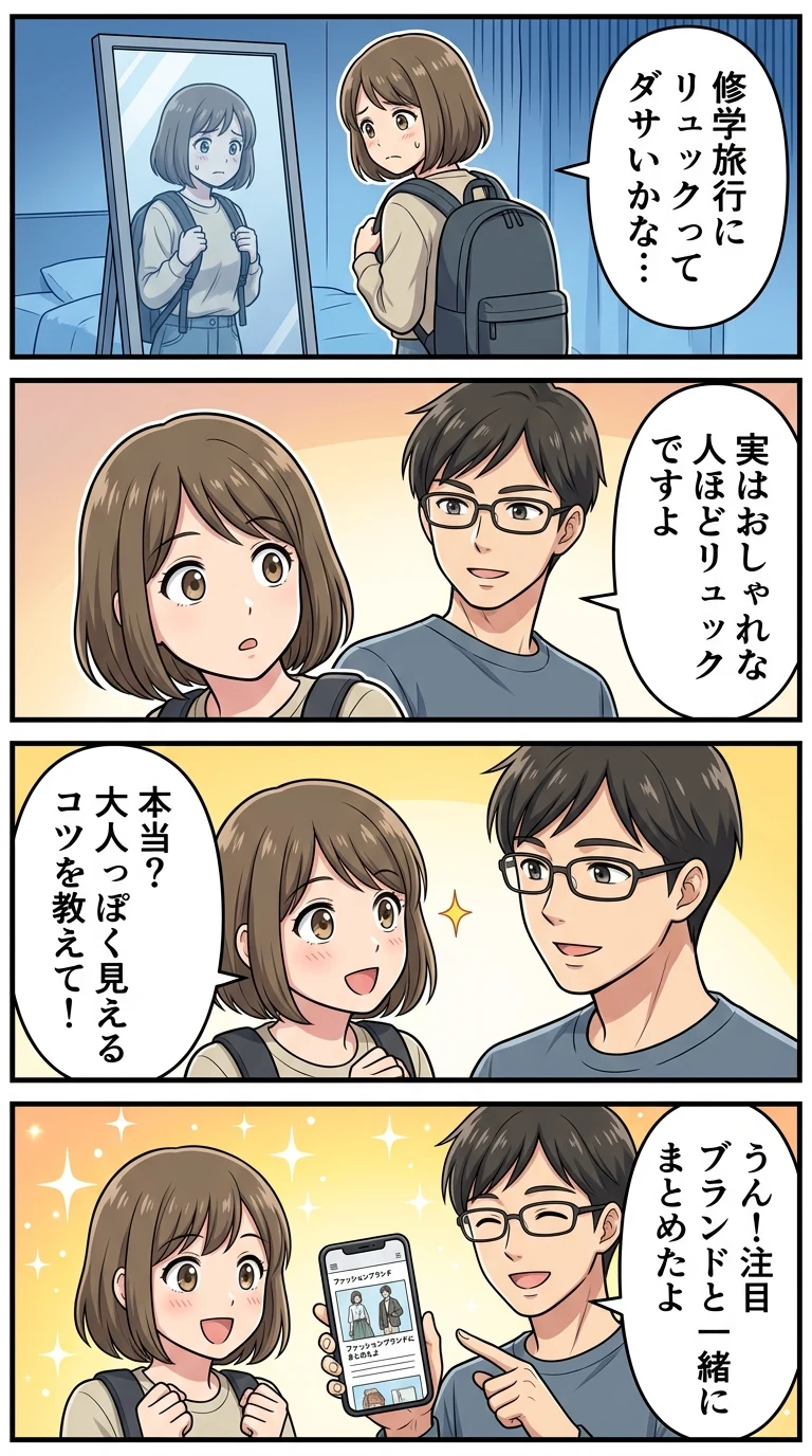 修学旅行 リュック ダサい