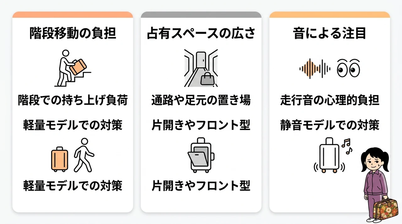 修学旅行でキャリーケースを使うデメリット