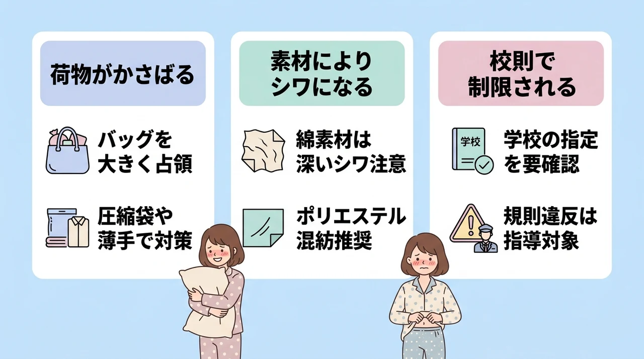 修学旅行用パジャマの準備におけるデメリット3つ