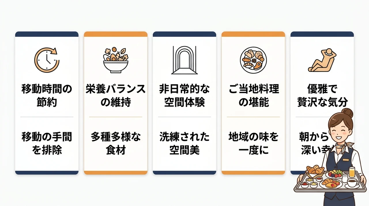 ホテルで朝食を食べるメリット