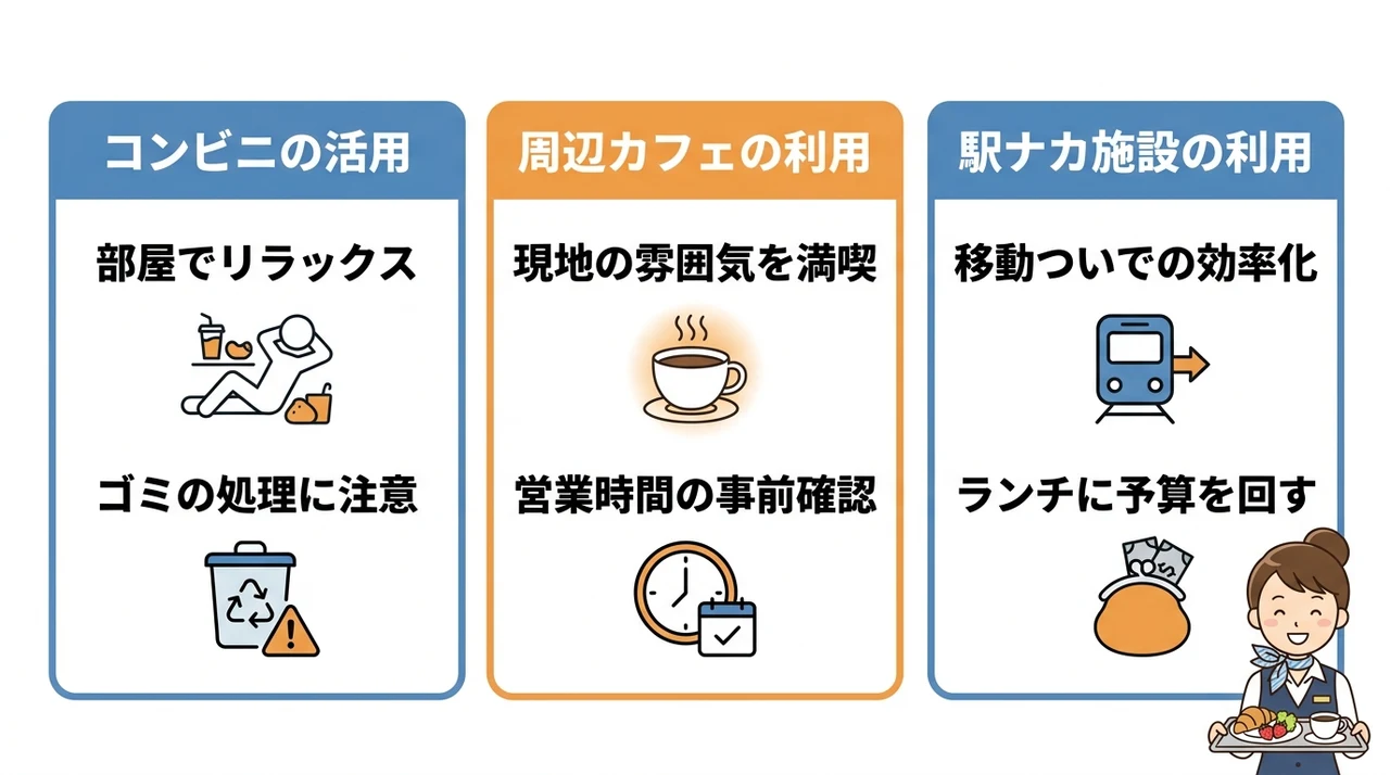 朝食なしプランで安く済ませる代用術