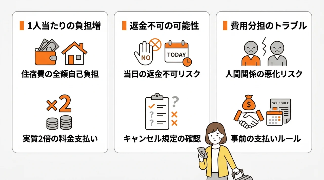 2人部屋を1人で利用するデメリット