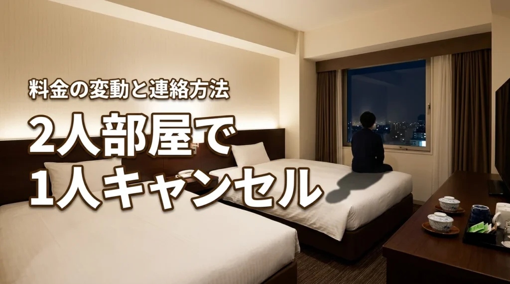 ホテルの2人部屋で1人キャンセルが発生！料金はどうなる？連絡方法と注意点を解説
