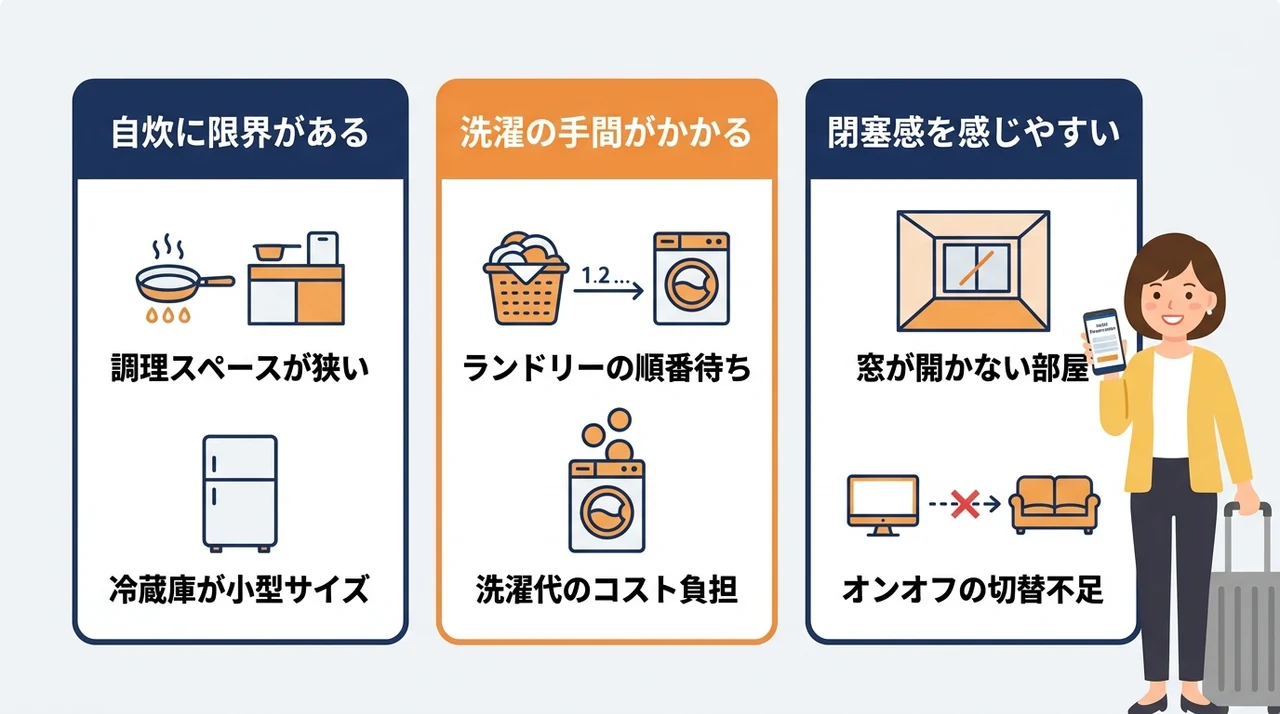 ホテルで長期滞在をするデメリット