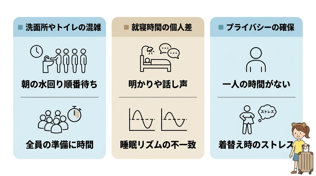 ホテルに大人数で泊まるデメリット3つ