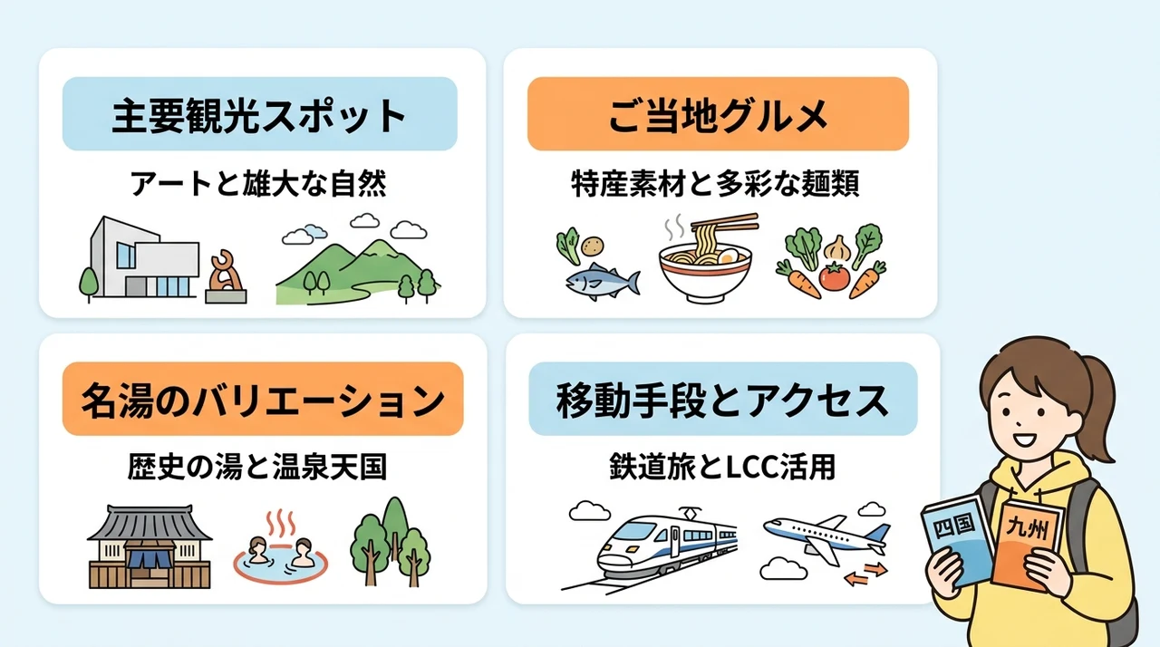 四国と九州の旅行はどっちがおすすめ?魅力を比較