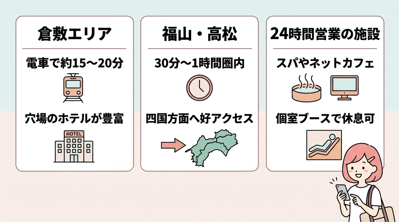岡山駅周辺が満室だった時の代替案