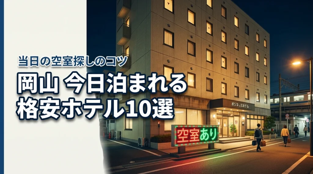 岡山で今日泊まれる安いホテル10選！当日でも空いてる格安宿の探し方