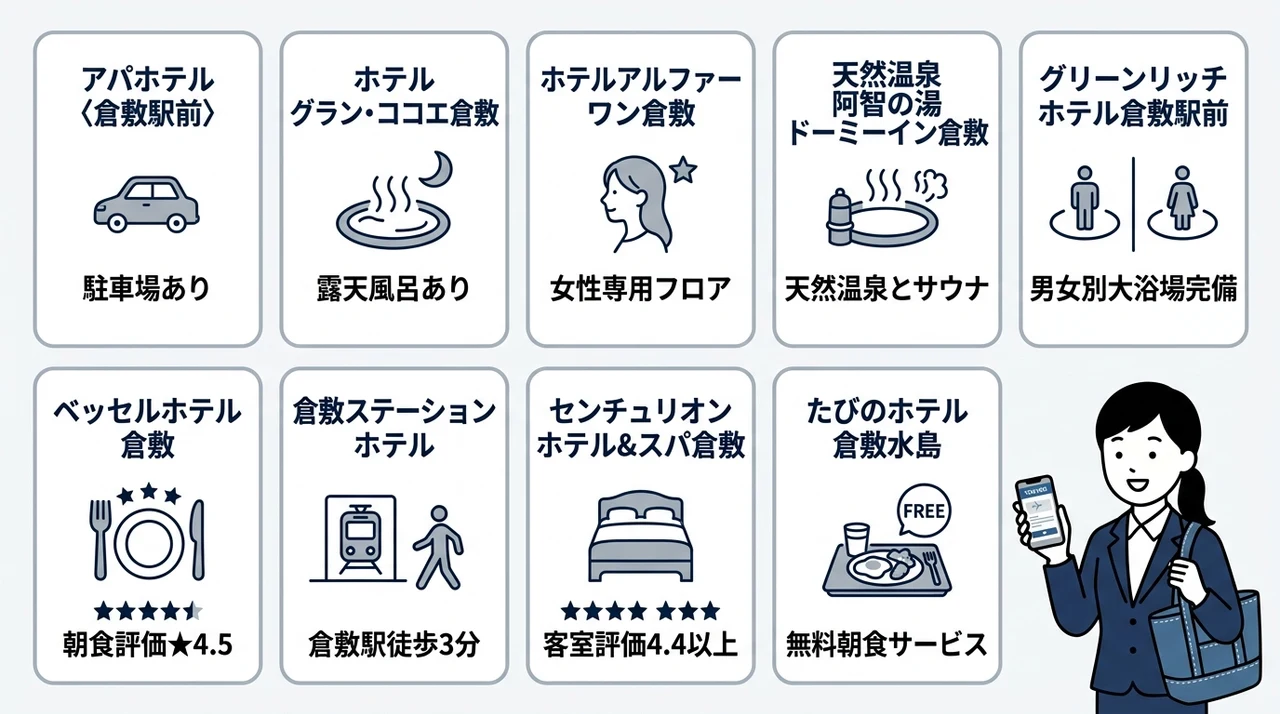 倉敷で当日予約可能なビジネスホテル10選