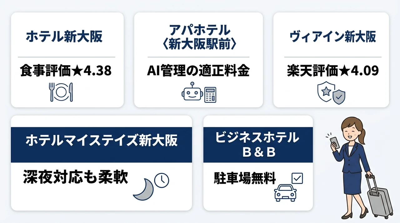 当日予約できる新大阪駅周辺のビジネスホテル5選