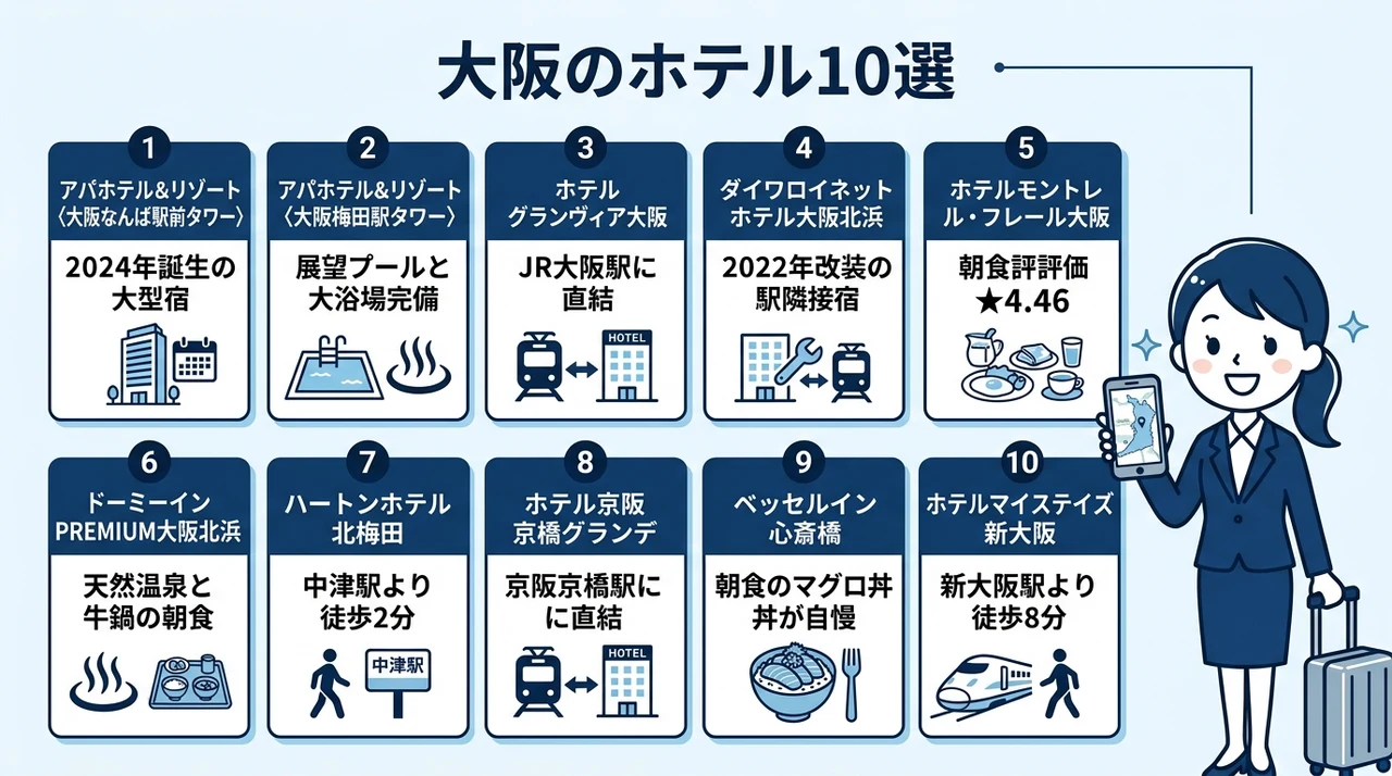 大阪のビジネスホテルで今夜の空室を探すおすすめ10選