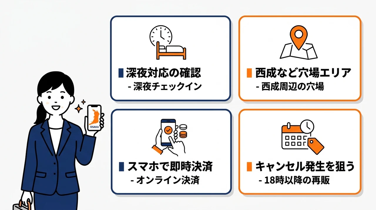 大阪で今夜の空室を確実に確保するコツ