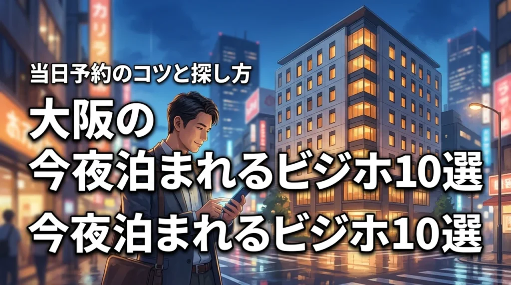 大阪のビジネスホテルで今夜の空室を探すおすすめ10選！当日予約のコツも解説