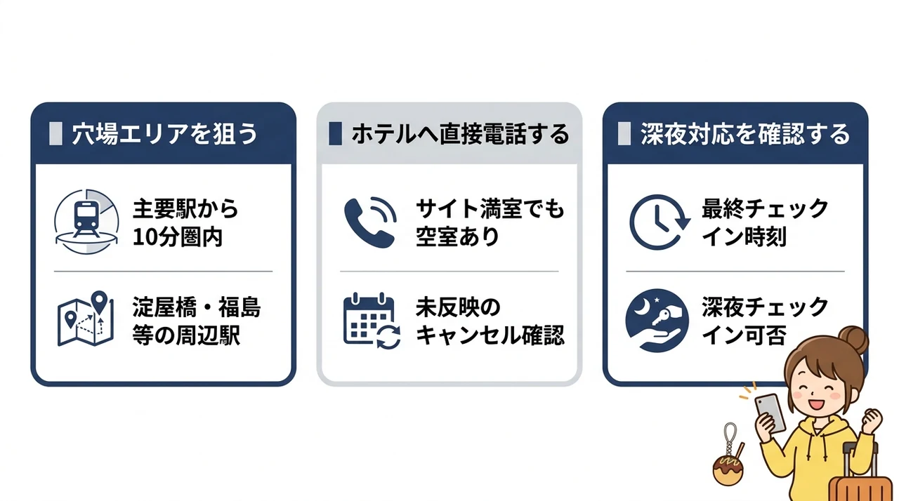 大阪で当日の空室を見つける3つのコツ