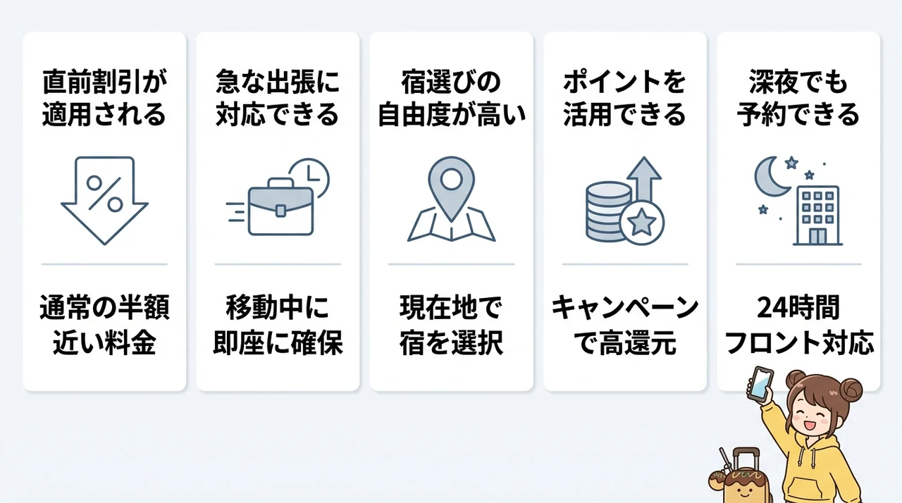 当日予約でホテルに泊まるメリット