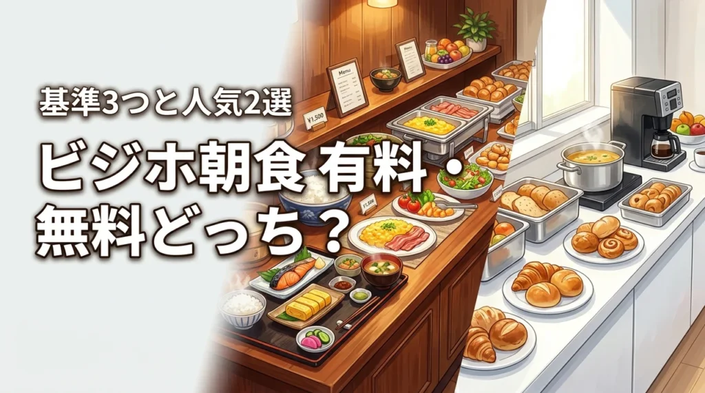 ビジネスホテルの朝食は有料と無料どっち？選ぶ基準3つと人気ホテル2選を紹介