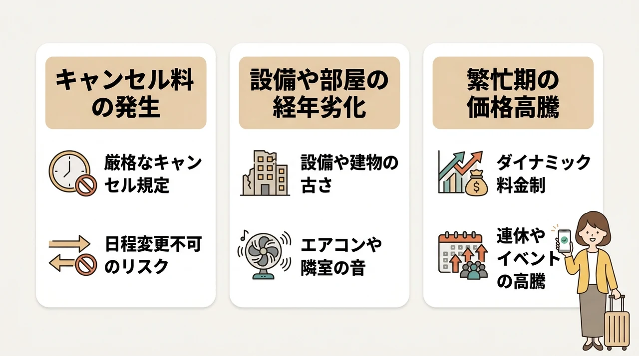 安いホテルに宿泊するデメリット3つ