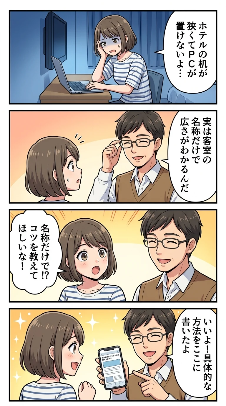 ビジネスホテル デスク 広い 探し方