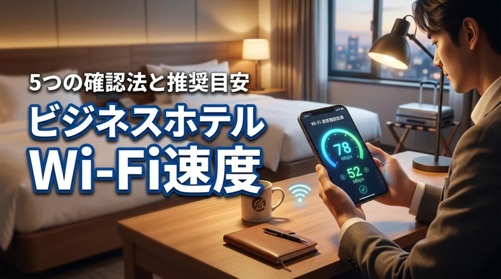 ビジネスホテルのWi-Fi速度を確認する5つの方法！テレワークに最適な目安も解説
