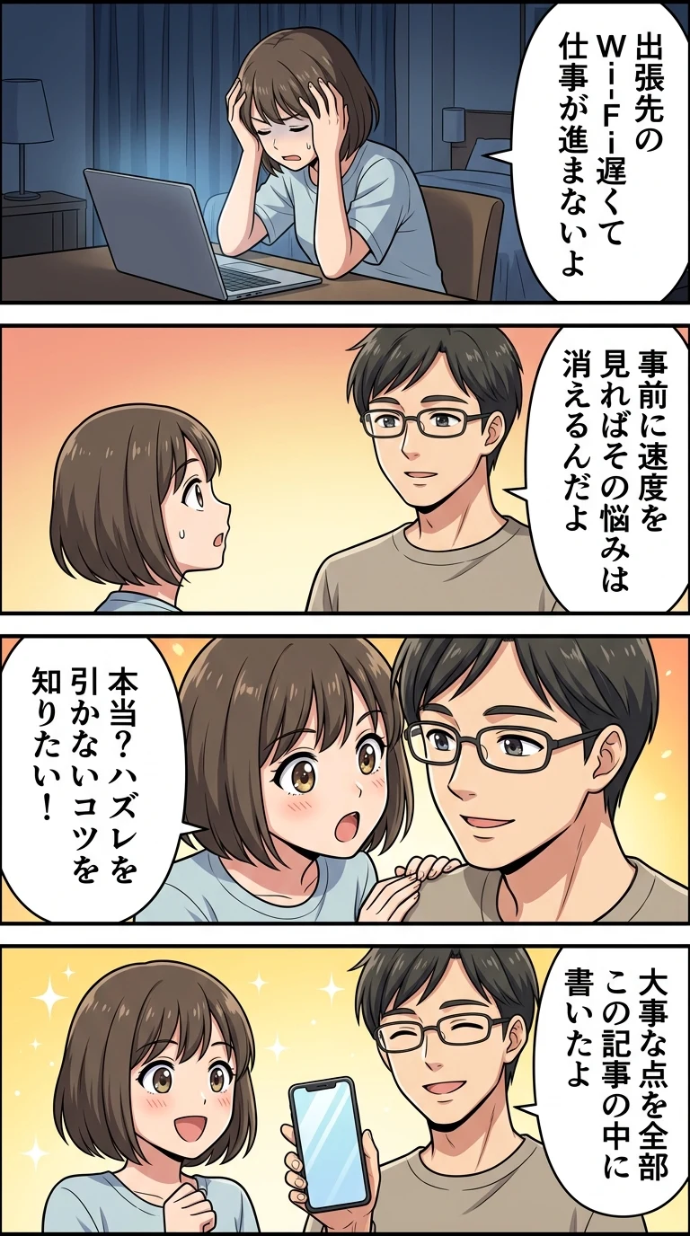 ビジネスホテル Wi-Fi 速度 確認