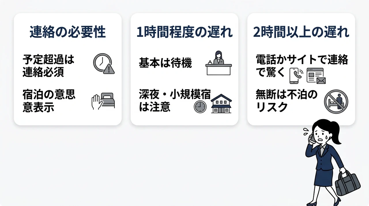 ビジネスホテルでチェックインに遅れる際の連絡マナー